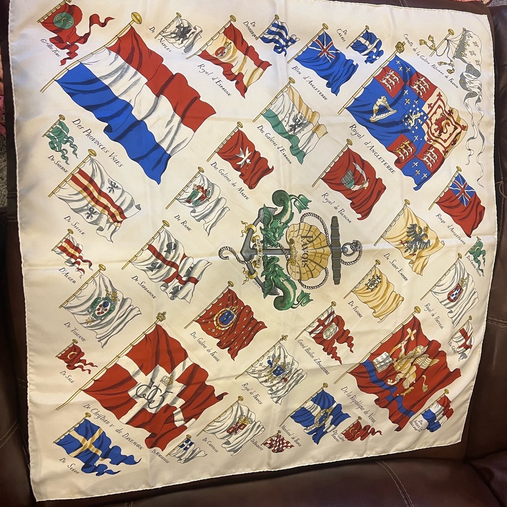 Authentic Hermes 100% French Silk Scarf